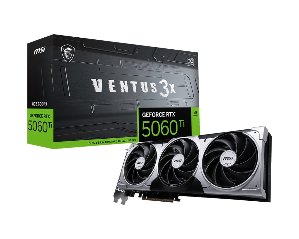 MSI GEFORCE RTX 5060 TI 8G VENTUS 3X OC GDDR7 128B DX12 PCIE 5.0 X16 (3XDP 1XHDMI)