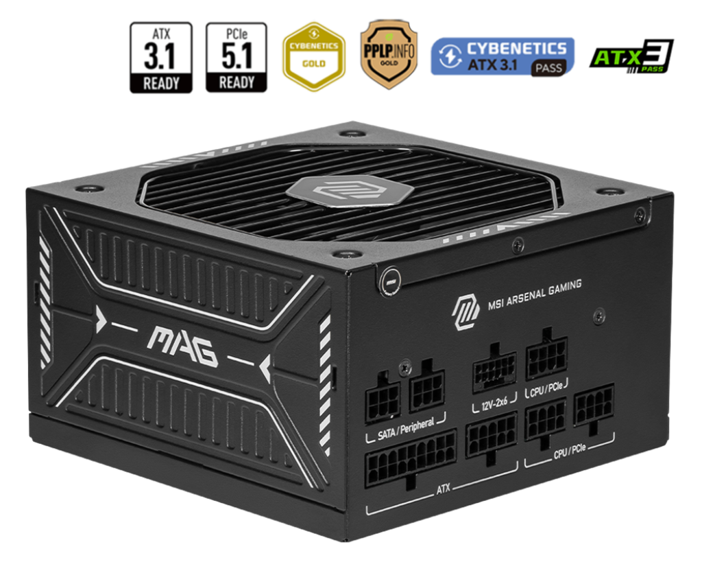MSI MAG A750GLS PCIE5 750W 80+GOLD POWER SUPPLY