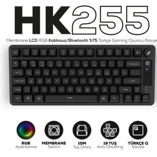 HAWK GAMING HK258B MEMBRANE LCD RGB KABLOSUZ BLUET