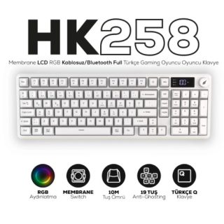 HAWK GAMING HK258W MEMBRANE LCD RGB KABLOSUZ BLUET