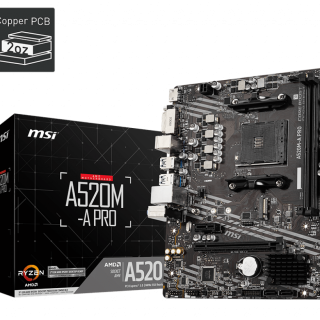 MSI A520M-A PRO DDR4 4600/1866Mhz M.2 mATX AM4