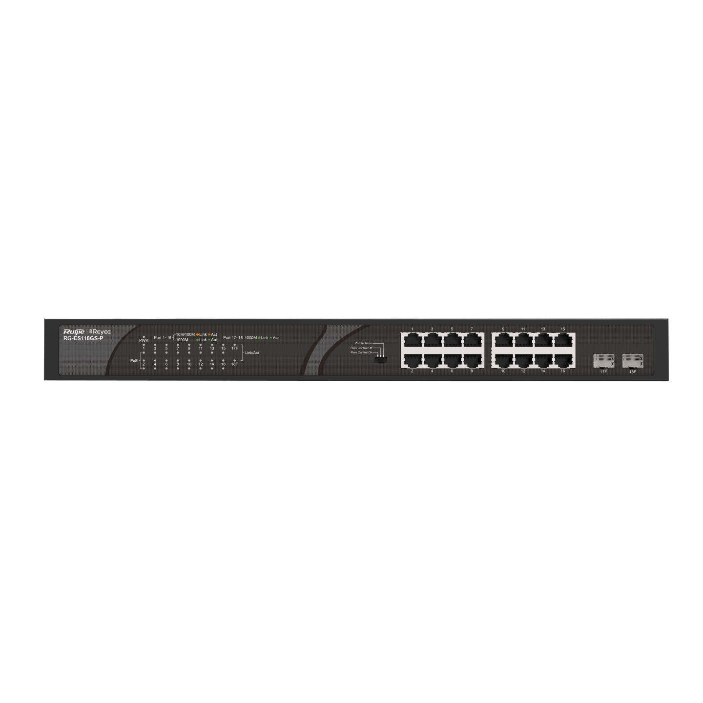 RUİJİE-REYEE RG-ES118GS-P 16XGE 2XGE/SFP F.GİGABİT 247W POE SWİTCH